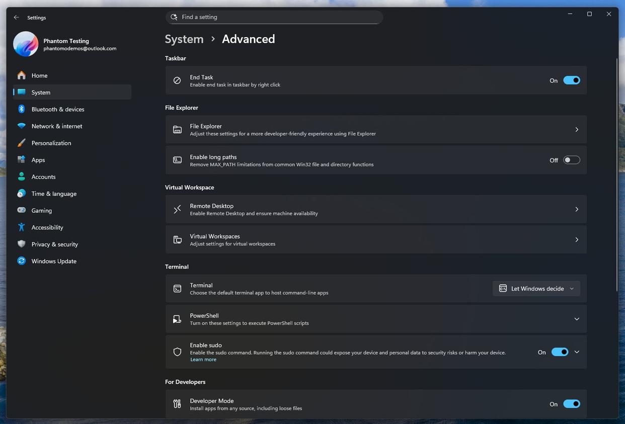 微软Win11推出“高级设置”功能，现已开放Dev/Beta版本，通过ViVeTool实现启用
